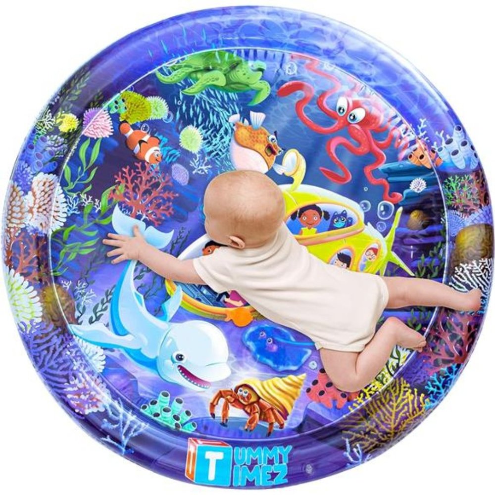 Multistage Tummy Time Water Mat, Premium Inflatable Activity Center Sensory Toy